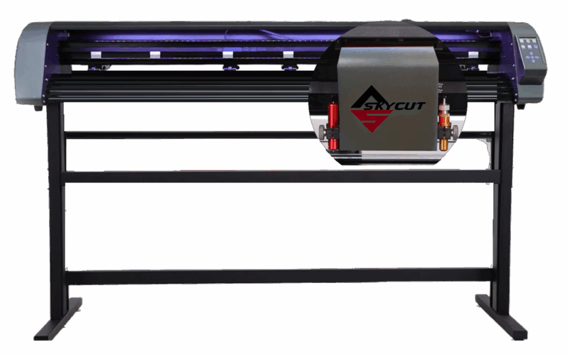 SkyCut D48. Doble cabezal. Pie y portarrollo